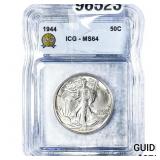 1944 Walking Liberty Half Dollar ICG MS64