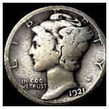 1921-D Silver Mercury Dime NICELY CIRCULATED