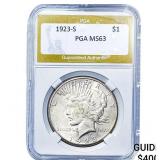 1923-S Silver Peace Dollar PGA MS63