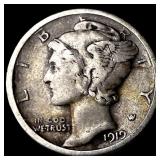 1919-D Silver Mercury Dime NEARLY UNCIRCULATED