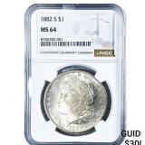 1882-S Morgan Silver Dollar NGC MS64