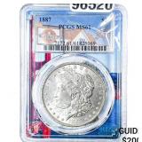 1887 Morgan Silver Dollar PCGS MS61