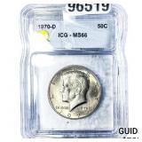 1970-D Kennedy Half Dollar ICG MS66