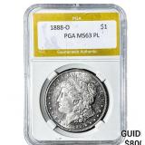1888-O Morgan Silver Dollar PGA MS63 PL