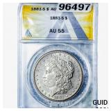 1881-S Morgan Silver Dollar ANACS AU55