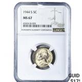 1944-S Jefferson Nickel NGC MS67