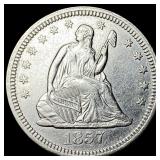 1857 Silver Seated Liberty Quarter  UNCIRCULATED