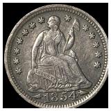 1854 Arrows Seated Liberty Half Dime CLOSELY  UNC