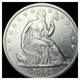 1858 Silver Seated Liberty Half Dollar CHOICE  BU