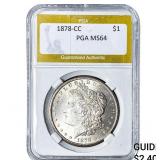 1878-CC Morgan Silver Dollar PGA MS64