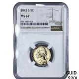 1943-S Jefferson Nickel NGC MS67