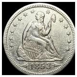 1853 Arrows/Rays Seated Liberty Quarter  CLOSELY