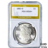 1882-O Morgan Silver Dollar PGA MS64+