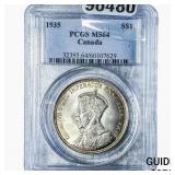 1935 Canada Silver Dollar PCGS MS64