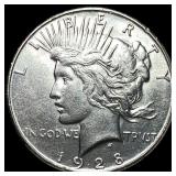 1928-S Silver Peace Dollar CLOSELY  UNCIRCULATED