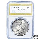 1926-D Silver Peace Dollar PGA MS63+