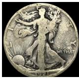 1921-D Silver Walking Liberty Half Dollar  LIGHTL