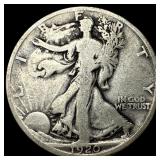 1920-D Silver Walking Liberty Half Dollar  LIGHTL