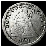 1891-S Silver Seated Liberty Quarter NEARLY UNCIRC