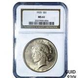 1925 Silver Peace Dollar NGC MS61