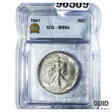 1941 Walking Liberty Half Dollar ICG MS64