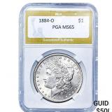 1884-O Morgan Silver Dollar PGA MS65