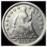 1853 Arrows Seated Liberty Half Dime CHOICE  AU