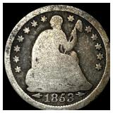 1853 Arrows Seated Liberty Half Dime NICELY  CIRC