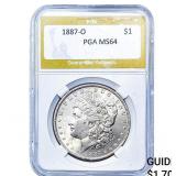 1887-O Morgan Silver Dollar PGA MS64