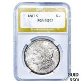1881-S Morgan Silver Dollar PGA MS65