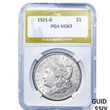 1921-D Morgan Silver Dollar PGA MS63