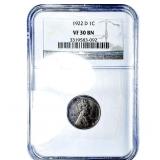 1922-D Wheat Cent NGC VF30 BN