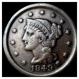 1849 Braided Hair Large Cent CLOSELY UNCIRCULATED