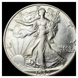 1939-D Silver Walking Liberty Half Dollar  UNCIRC