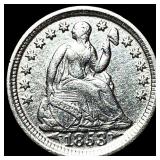 1853 Arrows Seated Liberty Half Dime  UNCIRCULATE
