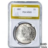 1887 Morgan Silver Dollar PGA MS65