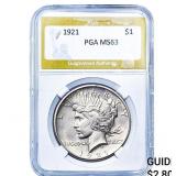 1921 Silver Peace Dollar PGA MS63