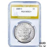 1889-S Morgan Silver Dollar PGA MS62+