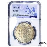 1879 Morgan Silver Dollar NGC MS62