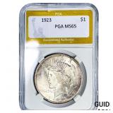 1923 Silver Peace Dollar PGA MS65
