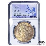 1923 Silver Peace Dollar NGC MS62