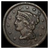 1849 Braided Hair Large Cent ABOUT UNCIRCULATED