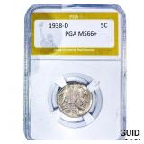 1938-D Buffalo Nickel PGA MS66+