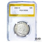 1963-D Franklin Half Dollar PGA MS66