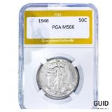 1946 Walking Liberty Half Dollar PGA MS66