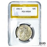 1941-S Walking Liberty Half Dollar PGA MS64
