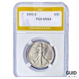 1941-S Walking Liberty Half Dollar PGA MS64