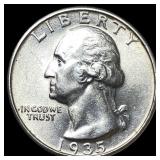 1935 Silver Washington Quarter CHOICE AU