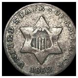 1852 Silver Three-Cent Piece LIGHTLY CIRCULATED