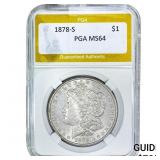 1878-S Morgan Silver Dollar PGA MS64